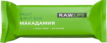Батончик RAW LIFE Орехово-фруктовый макадамия 47г 160₽