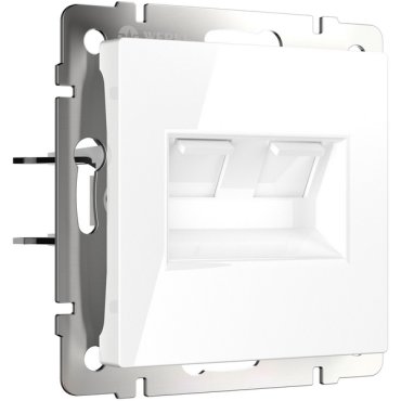 Розетка двойная Ethernet RJ-45 белая a051115 Werkel Встраиваемые механизмы белые W1181101 1590₽