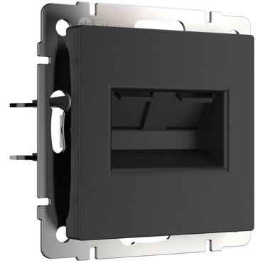 Розетка двойная Ethernet RJ-45 черный матовый a051616 Werkel Встраиваемые механизмы черные W1182208 2069₽