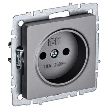 розетка 1 пост IEK BRITE бз бш 10А сталь 214₽