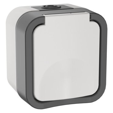 розетка 1 пост IEK Tors 16А IP55 серый белый 719₽