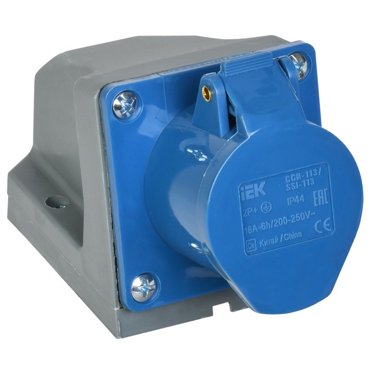 розетка силовая кабельная IEK стационарная ССИ-113 16А-6ч 220В 2PPE IP44 353₽