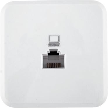 Розетка компьютерная накладная Lexman First RJ45 цвет белый 372₽