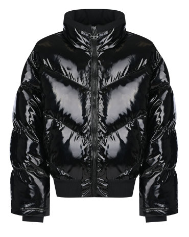 Черная глянцевая куртка Diesel детская 17399₽