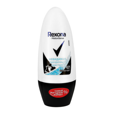 Део-ролл жен REXONA НЕВИДИМАЯ прозрачный кристалл 48 ч антиперспирант 50 мл 161₽