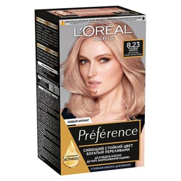 Краска для волос LOREAL PREFERENCE тон 823 розовое золото 677₽