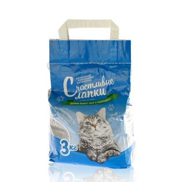 Наполнитель для туалета Счастливые лапки комкующийся 3кг 155₽