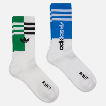 Комплект носков adidas Originals 2-Pack Color Block Crew цвет белый размер 43-45 EU 1190₽