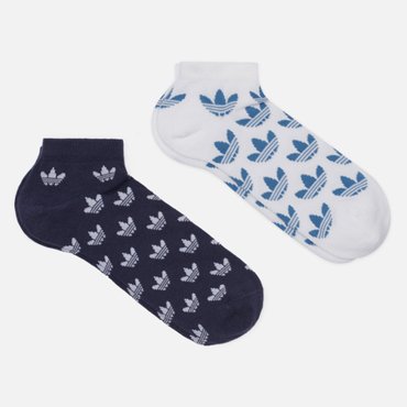 Комплект носков adidas Originals 2-Pack Monogram Liner цвет комбинированный размер 43-45 EU 1190₽
