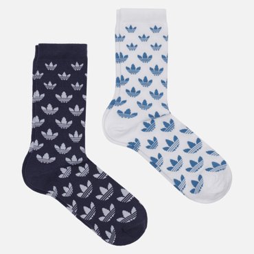 Комплект носков adidas Originals 2-Pack Monogram Thin цвет комбинированный размер 37-39 EU 1390₽