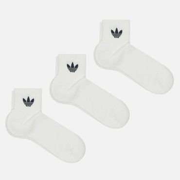 Комплект носков adidas Originals 3-Pack Ankle Mid-Cut Crew цвет белый размер 37-39 EU 1190₽
