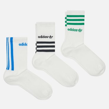 Комплект носков adidas Originals 3-Pack Graphic Crew цвет белый размер 40-42 EU 1190₽