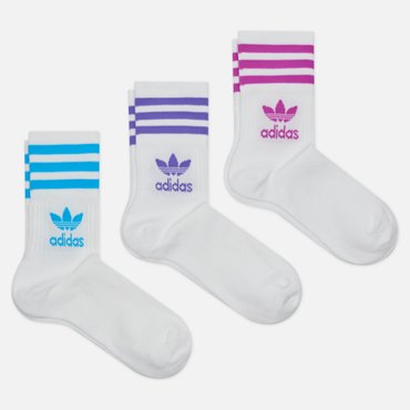 Комплект носков adidas Originals 3-Pack Mid-Cut Crew цвет белый размер 37-39 EU 1190₽