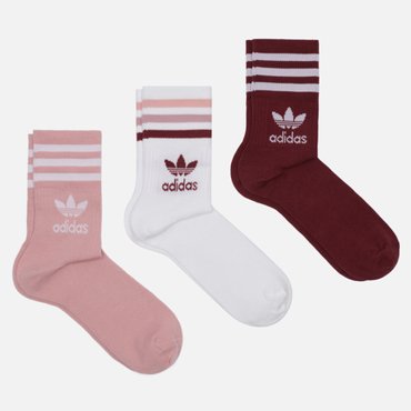 Комплект носков adidas Originals 3-Pack Mid-Cut Crew цвет комбинированный размер 37-39 EU 1190₽