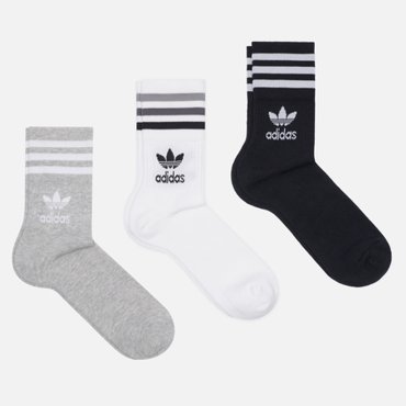 Комплект носков adidas Originals 3-Pack Mid-Cut Crew цвет комбинированный размер 37-39 EU 1190₽