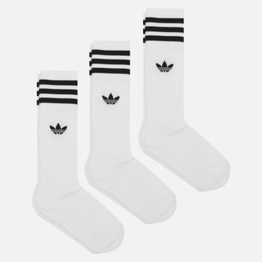 Комплект носков adidas Originals Crew 3 Pairs цвет белый размер 43-46 EU 1190₽