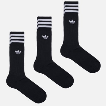 Комплект носков adidas Originals Crew 3 Pairs цвет чёрный размер 35-38 EU 1290₽