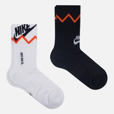 Комплект носков Nike 2-Pack SNKR Crew Just Do It цвет комбинированный размер 38-42 EU 750₽