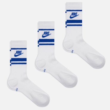 Комплект носков Nike 3-Pack Essential Stripe цвет белый размер 38-42 EU 980₽