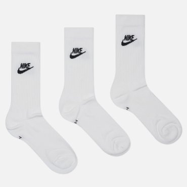 Комплект носков Nike 3-Pack Everyday Essential цвет белый размер 38-42 EU 1390₽