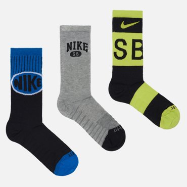 Комплект носков Nike SB 3-Pack Everyday Lightweight Max Crew цвет комбинированный размер 38-42 EU 980₽