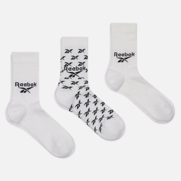 Комплект носков Reebok 3-Pack Classic Fold-Over Crew цвет белый размер 37-39 EU 990₽