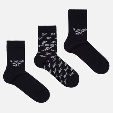 Комплект носков Reebok 3-Pack Classic Fold-Over Crew цвет чёрный размер 43-45 EU 990₽