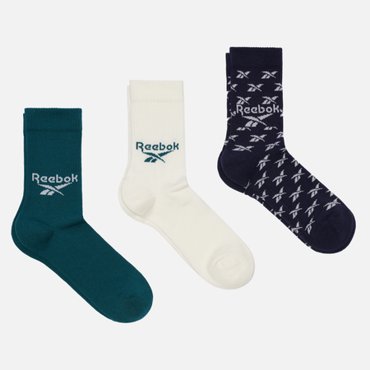 Комплект носков Reebok 3-Pack Classic Fold-Over Crew цвет комбинированный размер 43-45 EU 990₽