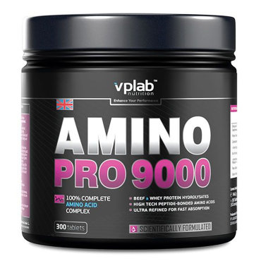 Гидролизат сывороточного и говяжьего протеина Amino PRO 9000 300 таблеток VPLab 2687₽