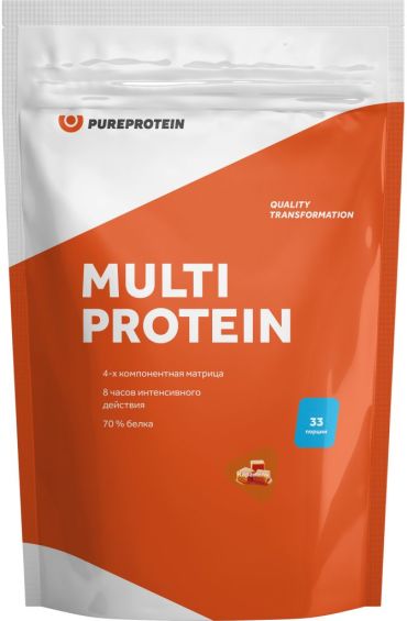 Мультикомпонентный протеин вкус Клубника со сливками 1 кг PureProtein 1599₽
