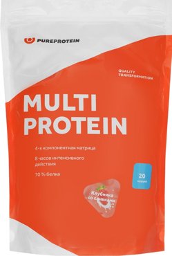 Мультикомпонентный протеин вкус Клубника со сливками 600 гр PureProtein 989₽