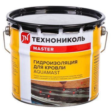 Мастика Технониколь Aquamast битумно-резиновая гидроизоляционная 3 кг ведро 420915 939₽