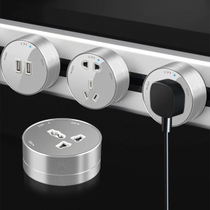 Трековая розетка-адаптер YouSmart Herepow 2 USB Silver фото 3 978₽