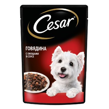 Cesar Влажный корм пауч для собак говядина с овощами 85 гр 49₽