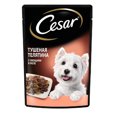 Cesar Влажный корм пауч для собак телятина с овощами 85 гр 49₽