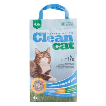 Clean Cat Наполнитель впитывающий из кремниевого минерала для кошачьего туалета с ароматом свежей травы 46 л 539₽