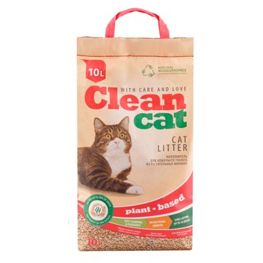 Clean Cat Наполнитель комкующийся из растительных волокон для кошачьего туалета 10 л 1149₽