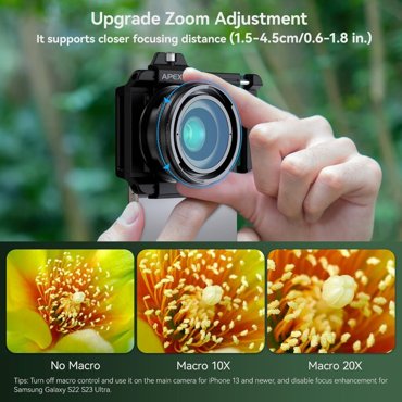 Объектив Apexel Zoom Macro 10-20X для смартфона APL-ZM100 3990₽