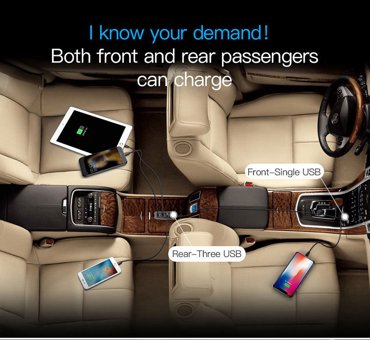 Автомобильное зарядное устройство Baseus Enjoy Together 4USB Чёрная CCTON-01 1290₽