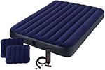 Надувной матрас Intex Classic Downy Airbed Fiber-Tech 152х203х25см с подушками и насосом 64765 2829₽