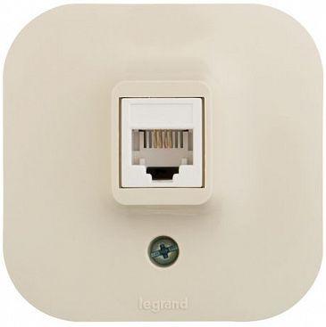 Розетка Legrand Quteo RJ11 слоновая кость 782244 фото 2 265₽