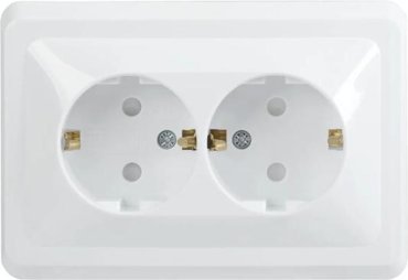 Розетка силовая 2розет IEK ВЕГА ERV24-K01-16-DM скрыт зазем штор IP20 белый упак1шт 180₽
