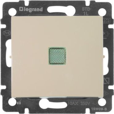 Выключатель Legrand Valena 1-клавишный с подсветкой слоновая кость 774310 770₽