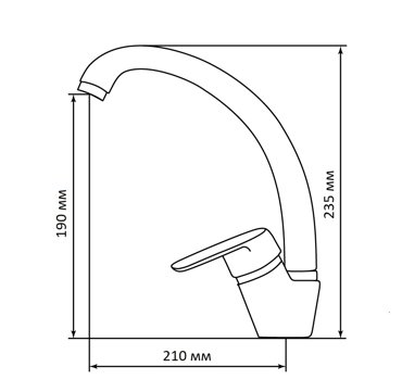 Смеситель для кухонной мойки LEX Isonzo Space Gray фото 2 6290₽