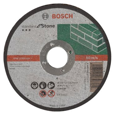 Отрезной круг по камню Bosch Standart 115х3мм прямой 2608603177 199₽