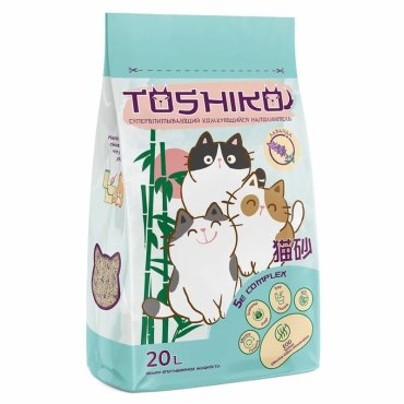 Toshiko Лаванда наполнитель комкующийся древесный для кошачьих туалетов - 76 кг 20 л 2138₽