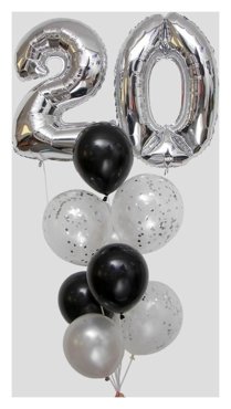 Фонтан из шаров 20 лет латекс фольга 11 шт 792₽