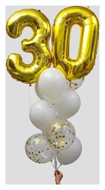 Фонтан из шаров 30 лет с конфетти латекс фольга10 шт 690₽