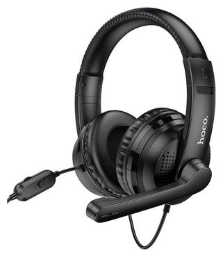 Наушники Hoco W103 игровые полноразмерные микрофон 35 мм 12 м черные 1397₽