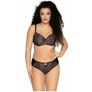Бюстгальтер балконет Ava Lingerie боковая поддержка чашка на косточках формованная бретели регулируемые съемные размер 90F черный 3544₽